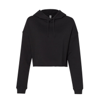 Independent Trading Co. Women’s Lightweight Crop Hooded Sweatshirt, Black, Front view
