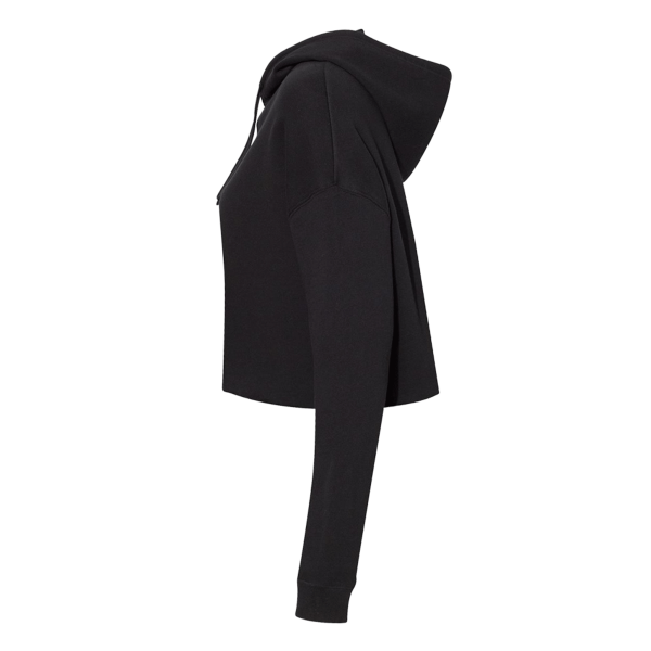 Independent Trading Co. Women’s Lightweight Crop Hooded Sweatshirt, Black, Left Sleeve view