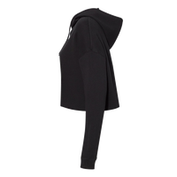Independent Trading Co. Women’s Lightweight Crop Hooded Sweatshirt, Black, Left Sleeve view