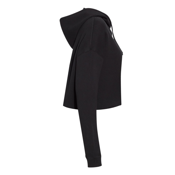 Independent Trading Co. Women’s Lightweight Crop Hooded Sweatshirt, Black, Right Sleeve view