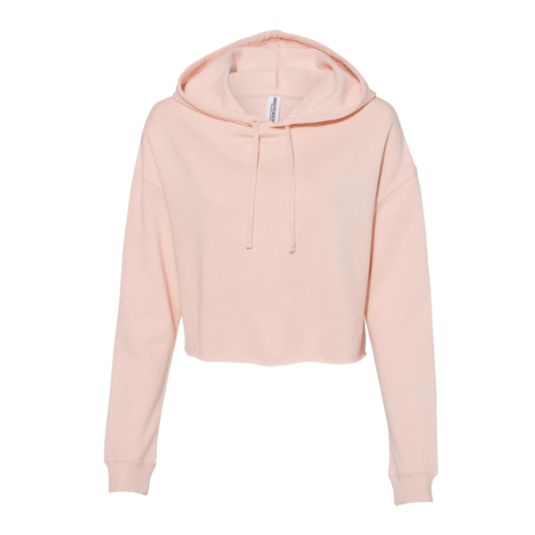 Independent Trading Co. Women’s Lightweight Crop Hooded Sweatshirt, Blush, Front view