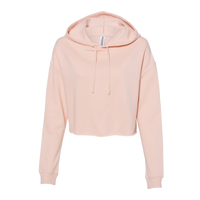 Independent Trading Co. Women’s Lightweight Crop Hooded Sweatshirt, Blush, Front view