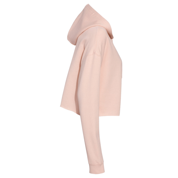 Independent Trading Co. Women’s Lightweight Crop Hooded Sweatshirt, Blush, Right Sleeve view