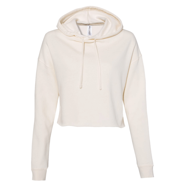 Independent Trading Co. Women’s Lightweight Crop Hooded Sweatshirt, Bone, Front view