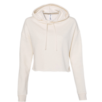 Independent Trading Co. Women’s Lightweight Crop Hooded Sweatshirt, Bone, Front view
