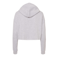 Independent Trading Co. Women’s Lightweight Crop Hooded Sweatshirt, Grey Heather, Back view