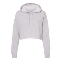 Independent Trading Co. Women’s Lightweight Crop Hooded Sweatshirt, Grey Heather, Front view