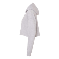 Independent Trading Co. Women’s Lightweight Crop Hooded Sweatshirt, Grey Heather, Left Sleeve view