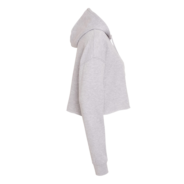 Independent Trading Co. Women’s Lightweight Crop Hooded Sweatshirt, Grey Heather, Right Sleeve view