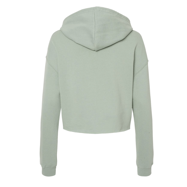 Independent Trading Co. Women’s Lightweight Crop Hooded Sweatshirt, Sage, Back view