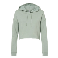 Independent Trading Co. Women’s Lightweight Crop Hooded Sweatshirt, Sage, Front view