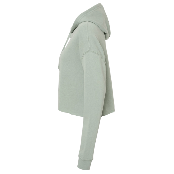 Independent Trading Co. Women’s Lightweight Crop Hooded Sweatshirt, Sage, Left Sleeve view
