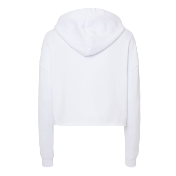 Independent Trading Co. Women’s Lightweight Crop Hooded Sweatshirt, White, Back view