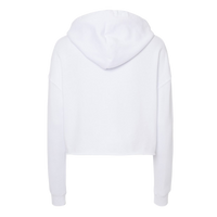 Independent Trading Co. Women’s Lightweight Crop Hooded Sweatshirt, White, Back view