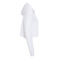 Independent Trading Co. Women’s Lightweight Crop Hooded Sweatshirt, White, Right Sleeve view