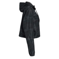 Independent Trading Co. Women's Lightweight Quarter-Zip Pullover Crop Windbreaker, Black Camo / Black Camo, Right Sleeve view