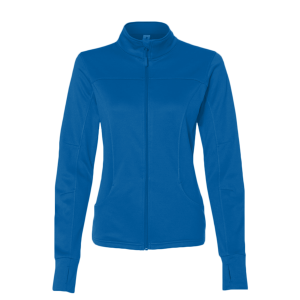 Independent Trading Co. Women's Poly-Tech Full-Zip Track Jacket, Aster Blue, Front view