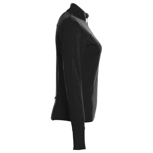 Independent Trading Co. Women's Poly-Tech Full-Zip Track Jacket, Black, Right Sleeve view