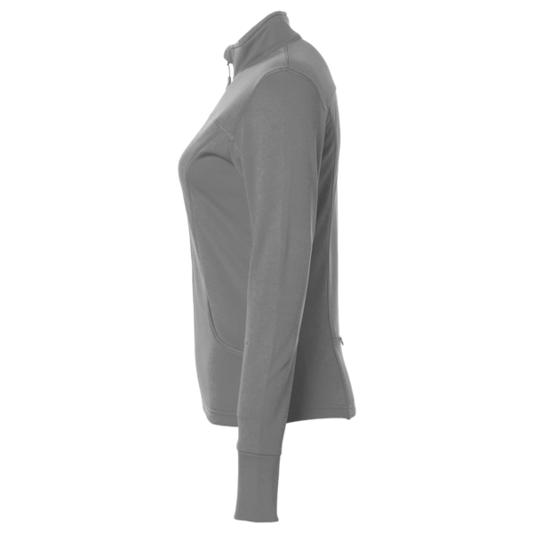 Independent Trading Co. Women's Poly-Tech Full-Zip Track Jacket, Gunmetal Heather, Left Sleeve view