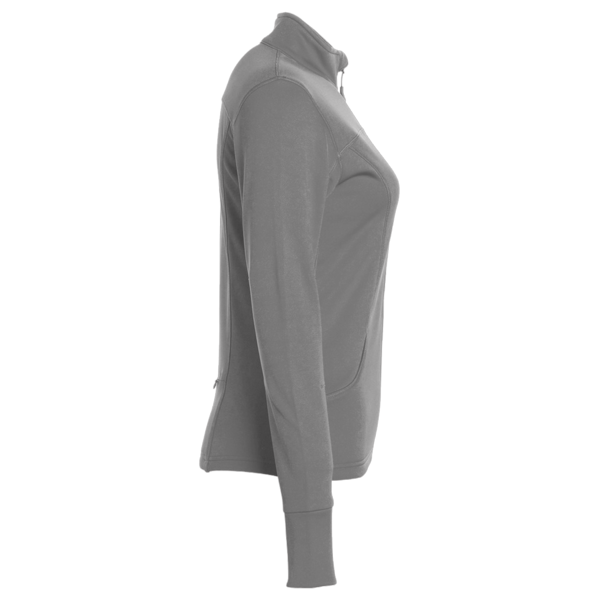 Independent Trading Co. Women's Poly-Tech Full-Zip Track Jacket, Gunmetal Heather, Right Sleeve view
