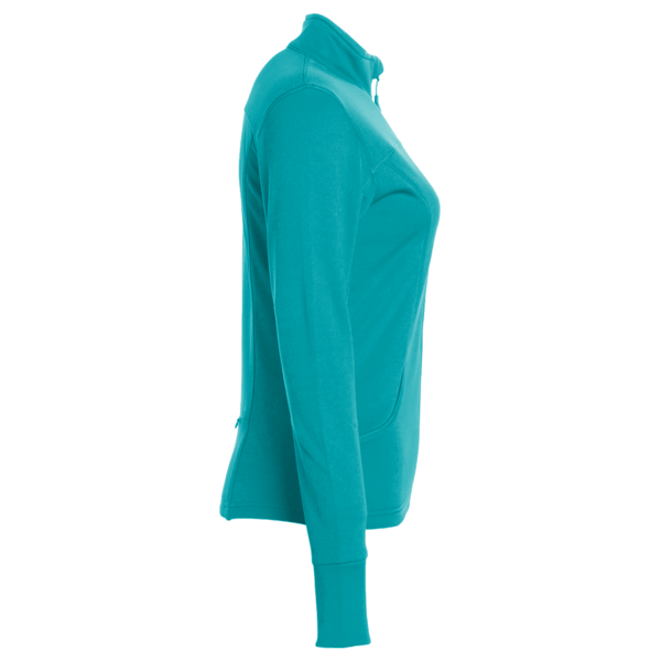 Independent Trading Co. Women's Poly-Tech Full-Zip Track Jacket, Lapis Green, Right Sleeve view