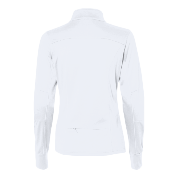 Independent Trading Co. Women's Poly-Tech Full-Zip Track Jacket, White, Back view