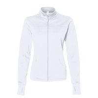 Independent Trading Co. Women's Poly-Tech Full-Zip Track Jacket, White, Front view
