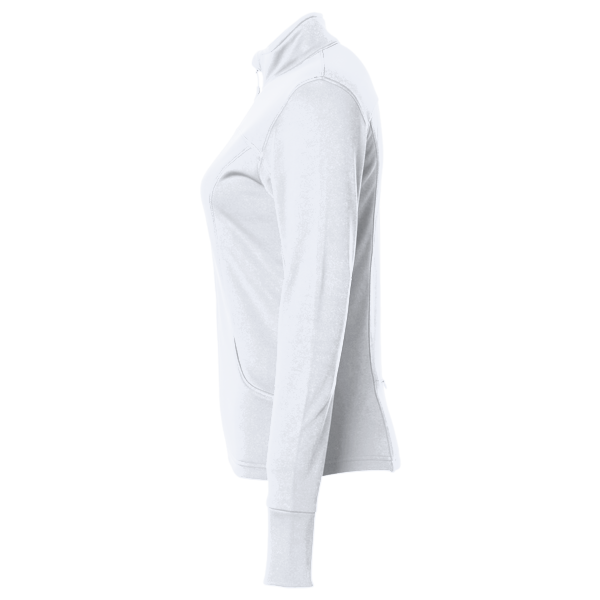 Independent Trading Co. Women's Poly-Tech Full-Zip Track Jacket, White, Left Sleeve view