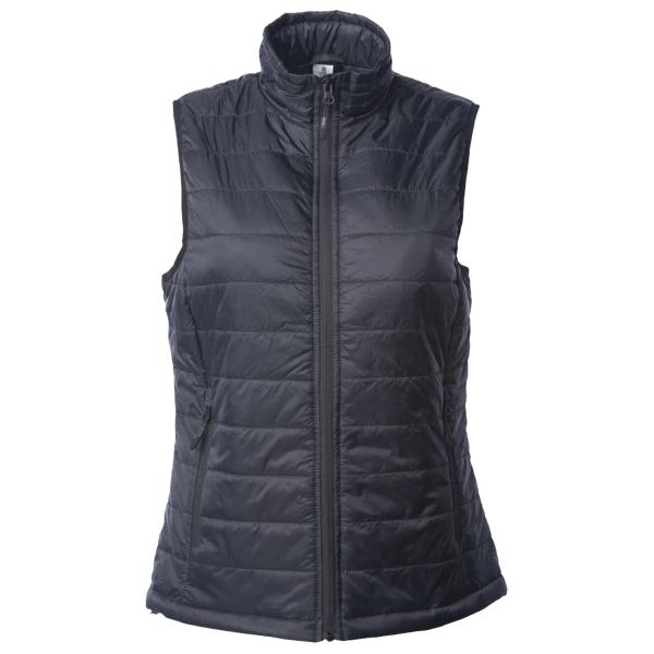 Independent Trading Co. Women's Puffer Vest, Black, Front view