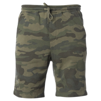 Independent Trading Co. Youth Lightweight Special Blend Fleece Shorts, Forest Camo Heather, Front view