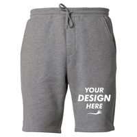 Independent Trading Co. Youth Lightweight Special Blend Fleece Shorts, Nickel, Front view, Mockup