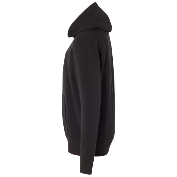 Independent Trading Co. Youth Lightweight Special Blend Raglan Hooded Sweatshirt, Black / Black, Left Sleeve view