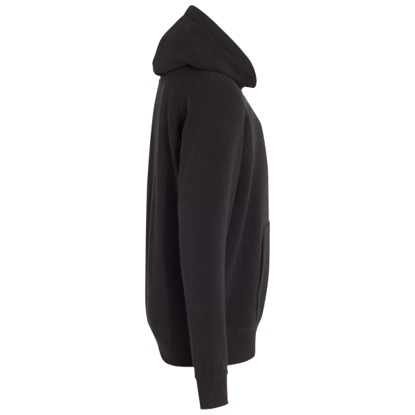 Independent Trading Co. Youth Lightweight Special Blend Raglan Hooded Sweatshirt, Black / Black, Right Sleeve view