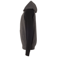 Independent Trading Co. Youth Lightweight Special Blend Raglan Hooded Sweatshirt, Carbon / Black, Left Sleeve view