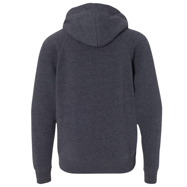 Independent Trading Co. Youth Lightweight Special Blend Raglan Hooded Sweatshirt, Midnight Navy / Midnight Navy, Back view