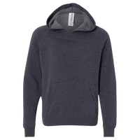 Independent Trading Co. Youth Lightweight Special Blend Raglan Hooded Sweatshirt, Midnight Navy / Midnight Navy, Front view