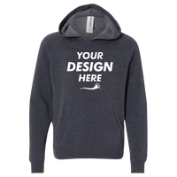 Independent Trading Co. Youth Lightweight Special Blend Raglan Hooded Sweatshirt, Midnight Navy / Midnight Navy, Front view, Mockup