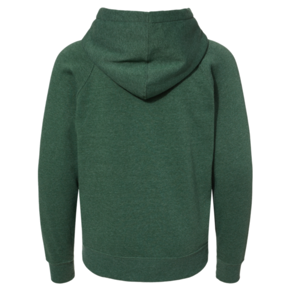 Independent Trading Co. Youth Lightweight Special Blend Raglan Hooded Sweatshirt, Moss / Moss, Back view