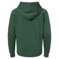 Independent Trading Co. Youth Lightweight Special Blend Raglan Hooded Sweatshirt, Moss / Moss, Back view