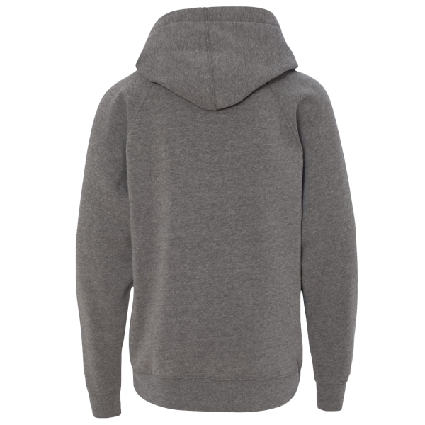 Independent Trading Co. Youth Lightweight Special Blend Raglan Hooded Sweatshirt, Nickel / Nickel, Back view