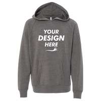 Independent Trading Co. Youth Lightweight Special Blend Raglan Hooded Sweatshirt, Nickel / Nickel, Front view, Mockup