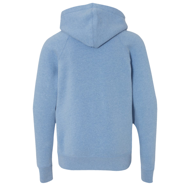 Independent Trading Co. Youth Lightweight Special Blend Raglan Hooded Sweatshirt, Pacific / Pacific, Back view