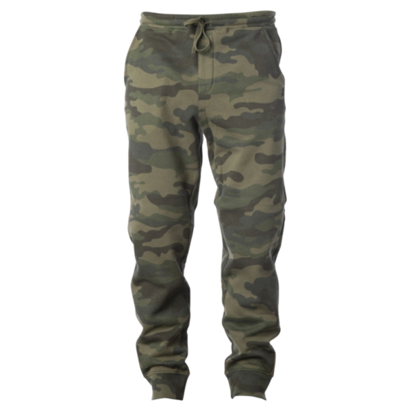 Independent Trading Co. Youth Lightweight Special Blend Sweatpants, Forest Camo Heather, Front view