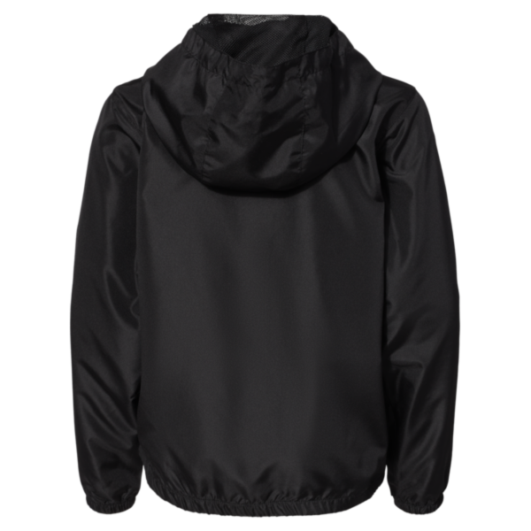 Independent Trading Co. Youth Lightweight Windbreaker Full-Zip Jacket, Black / Black, Back view