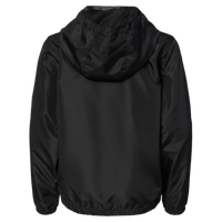 Independent Trading Co. Youth Lightweight Windbreaker Full-Zip Jacket, Black / Black, Back view