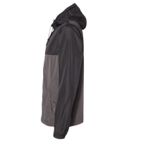 Independent Trading Co. Youth Lightweight Windbreaker Full-Zip Jacket, Black / Graphite, Left Sleeve view