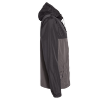 Independent Trading Co. Youth Lightweight Windbreaker Full-Zip Jacket, Black / Graphite, Right Sleeve view