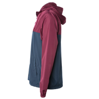 Independent Trading Co. Youth Lightweight Windbreaker Full-Zip Jacket, Maroon / Classic Navy, Left Sleeve view