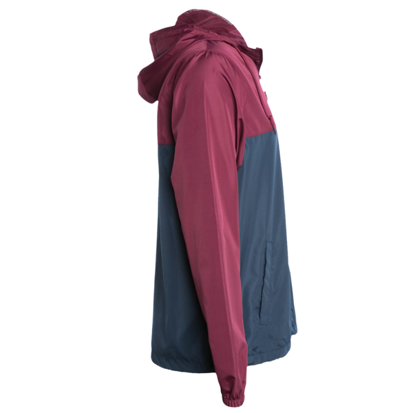 Independent Trading Co. Youth Lightweight Windbreaker Full-Zip Jacket, Maroon / Classic Navy, Right Sleeve view