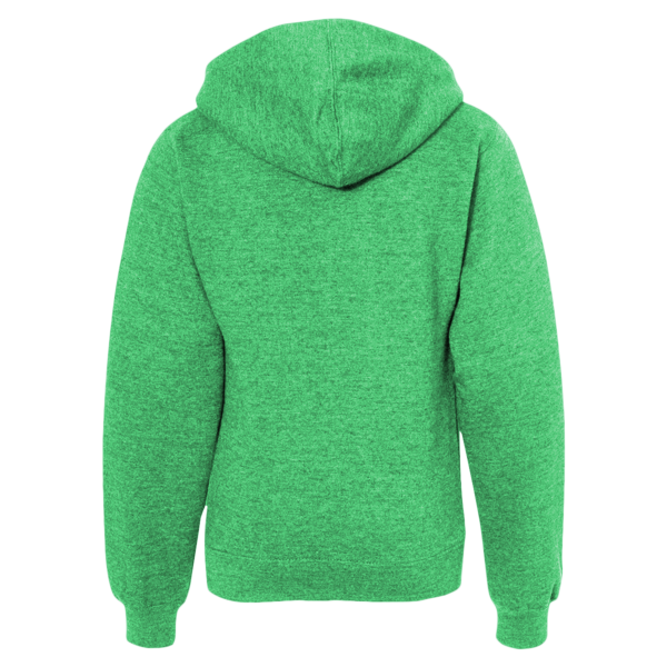 Independent Trading Co. Youth Midweight Full-Zip Hooded Sweatshirt, Alpine Green, Back view